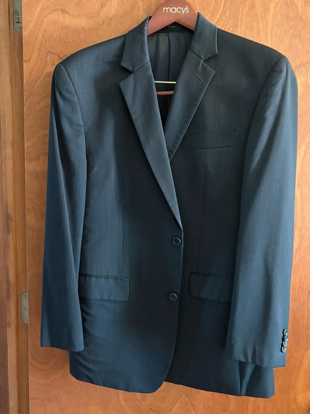 Michael Kors suit black with gray pinstripe